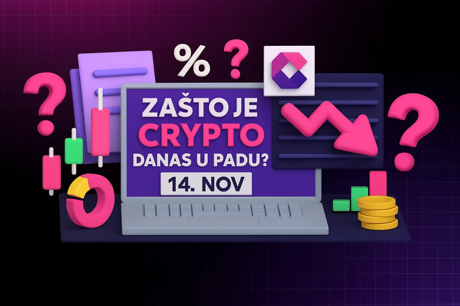 Zašto je crypto pao danas? Analiza tržišta + kako da prodaš Bitcoin za keš u Beogradu